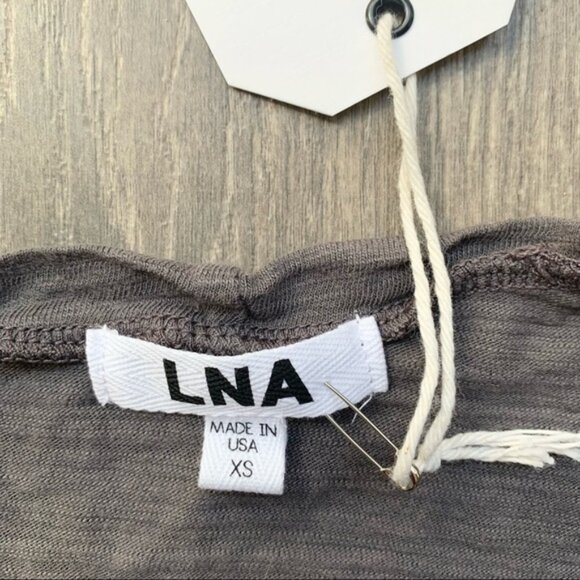 LNA Bolero Tee T-shirt Top Cut out Short Sleeve Cotton blend Brown Size XS - Picture 10 of 13